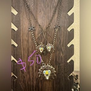 Betsey Johnson necklace and earrings